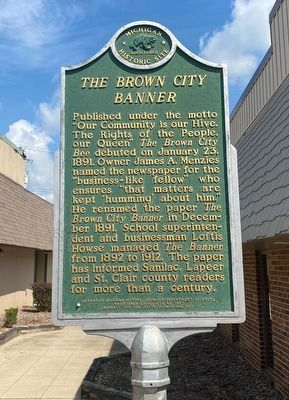 <i>The Brown City Banner</i> Marker. Click for full size. <i>The Brown City Banner</i> Marker image. Click for full size.