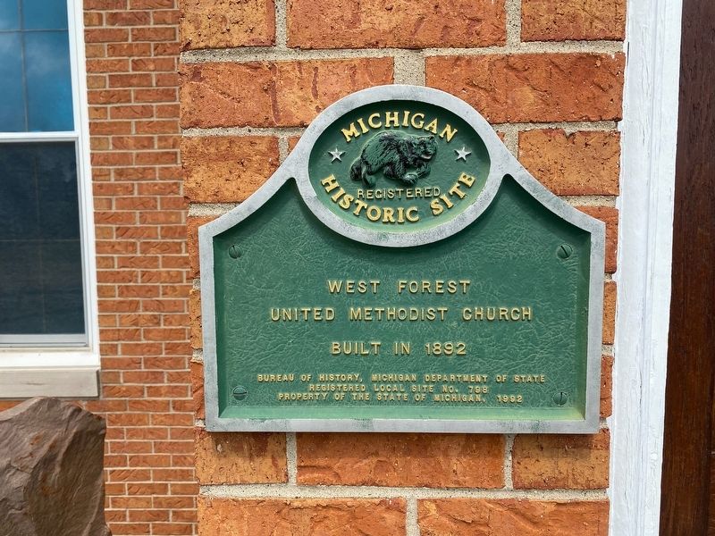 West Forest United Methodist Church Marker. Click for full size. West Forest United Methodist Church Marker image. Click for full size.