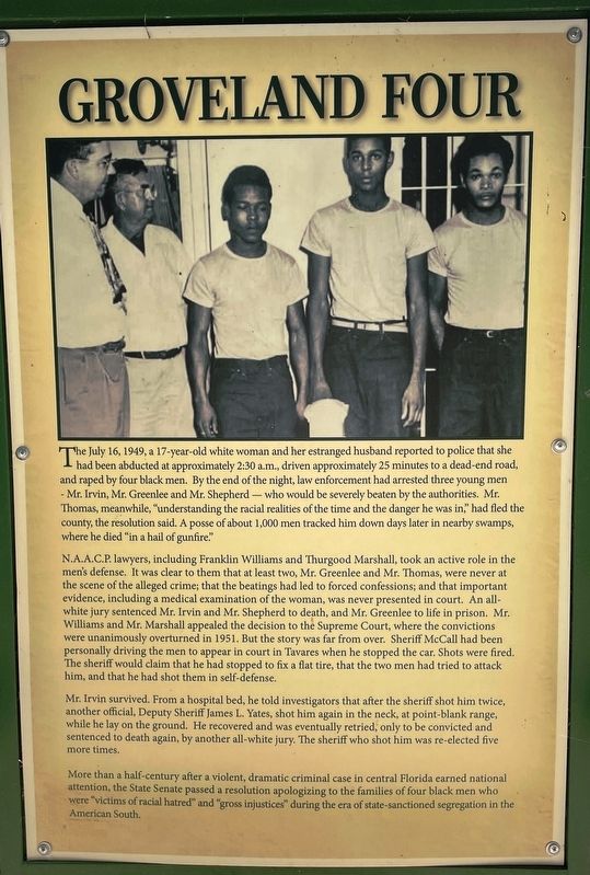 Groveland Four Marker image. Click for full size.