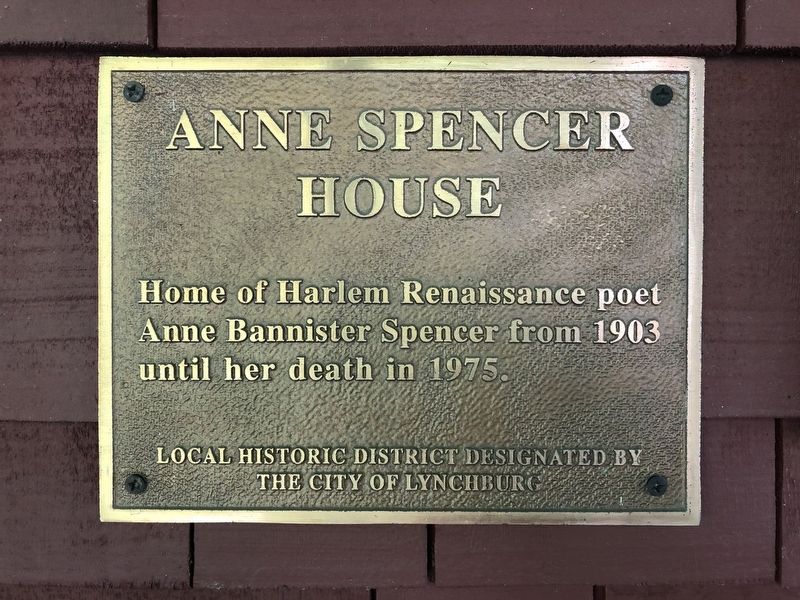 Anne Spencer House Marker image. Click for full size.