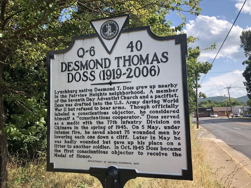 Desmond Thomas Doss (1919-2006) Marker image. Click for full size.