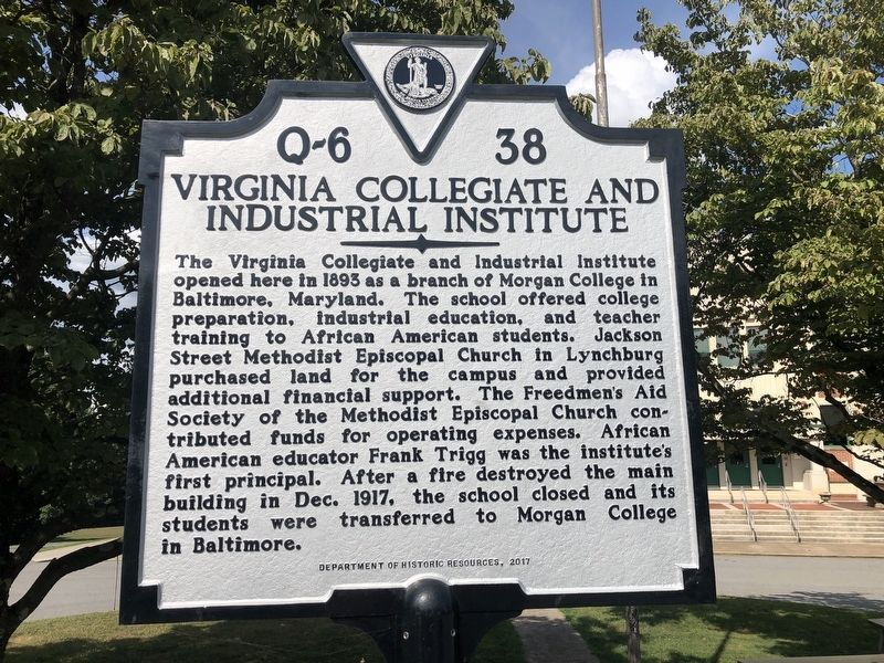 Virginia Collegiate and Industrial Institute Marker image. Click for full size.