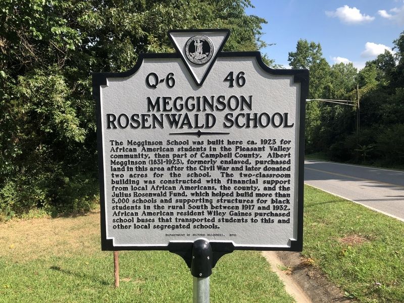 Megginson Rosenwald School Marker image. Click for full size.