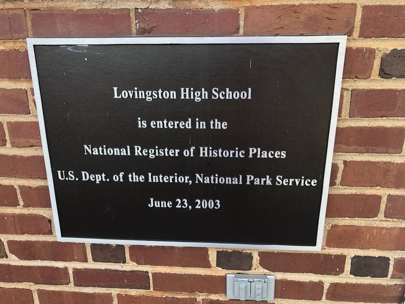 Lovingston High School Marker [National Register of Historic Places plaque] image. Click for full size.