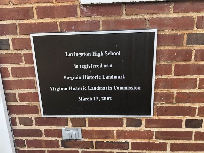 Lovingston High School Marker [Virginia Historic Landmark plaque] image. Click for full size.