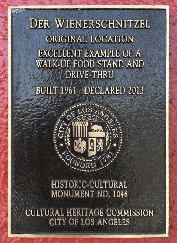 Der Wienerschnitzel Marker. Click for full size. Der Wienerschnitzel Marker image. Click for full size.