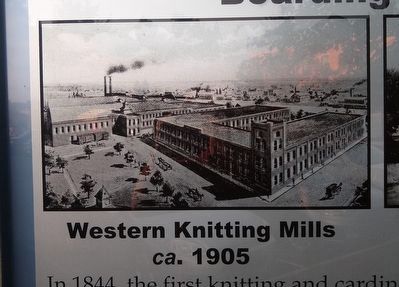 Western Knitting Mills and Boarding Houses Marker  top left image image. Click for full size.