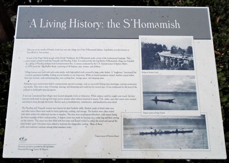 A Living History: the S'Homamish Marker. Click for full size. A Living History: the S'Homamish Marker image. Click for full size.
