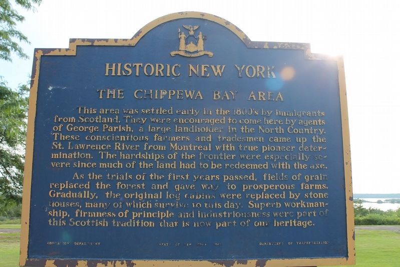 The Chippewa Bay Area Marker image. Click for full size.
