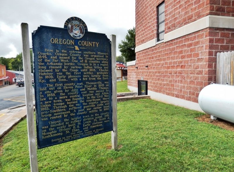 Oregon County Marker. Click for full size. Oregon County Marker image. Click for full size.