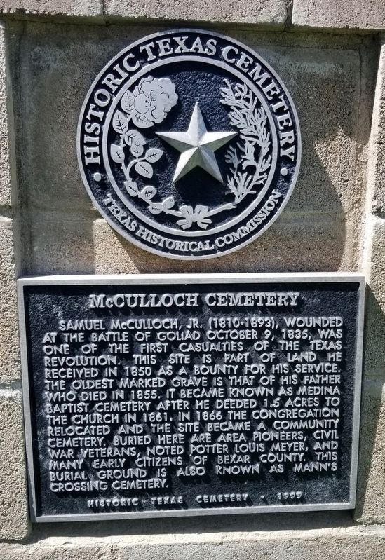 McCulloch Cemetery Marker image. Click for full size.