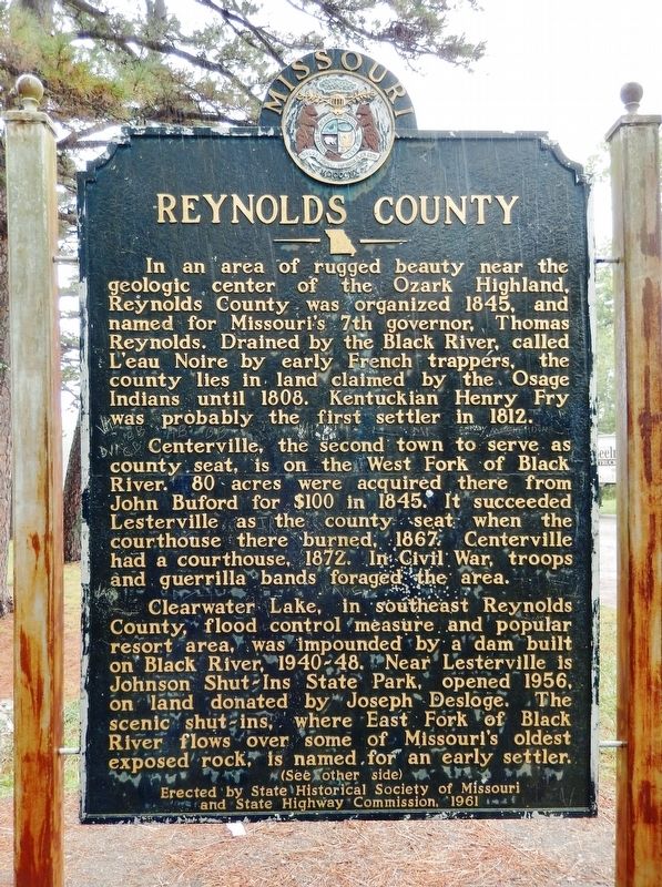 Reynolds County Marker (<i>side 1</i>) image. Click for full size.