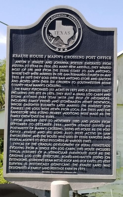 Krause House / Mann's Crossing Post Office Marker. Click for full size. Krause House / Mann's Crossing Post Office Marker image. Click for full size.
