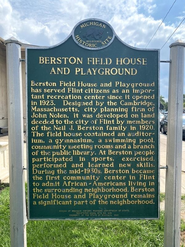 Berston Field House and Playground Marker image. Click for full size.