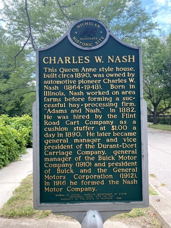 Charles W. Nash Marker image. Click for full size.