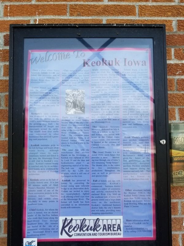 Welcome to Keokuk Marker. Click for full size. Welcome to Keokuk Marker image. Click for full size.