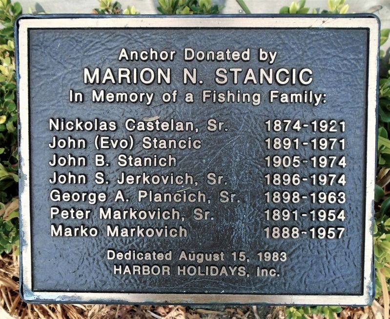 Fishing Family Memorial Anchor Marker image. Click for full size.