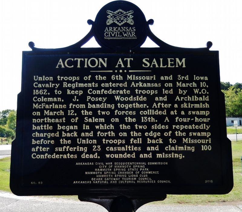 Action at Salem (<i>marker side 2</i>) image. Click for full size.