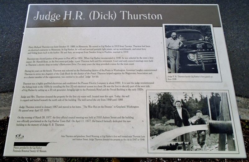 Judge H.R. (Dick) Thurston Marker image. Click for full size.