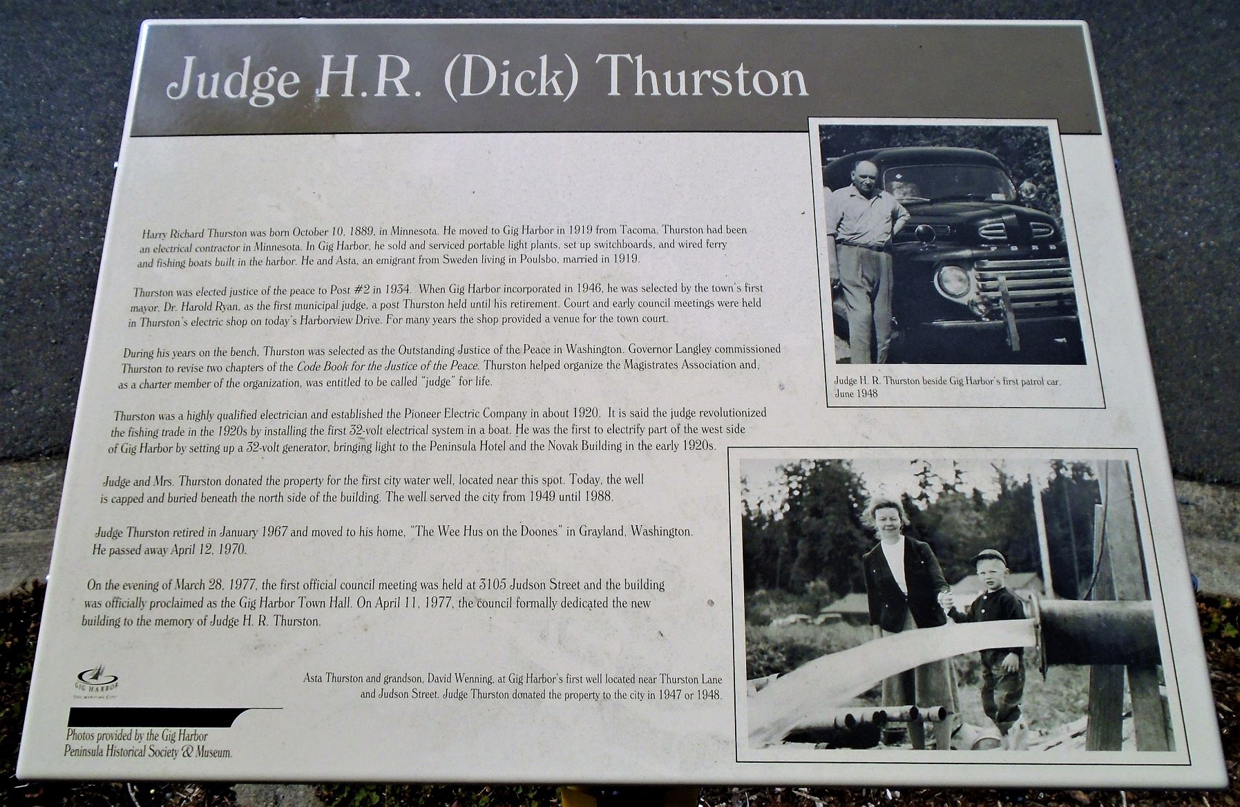 Judge H.R. (Dick) Thurston Marker