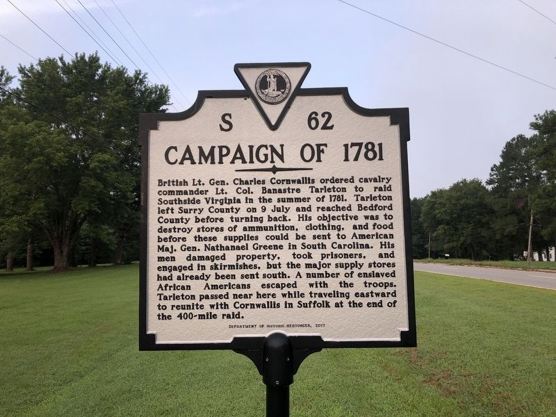 Campaign of 1781 Marker image. Click for full size.