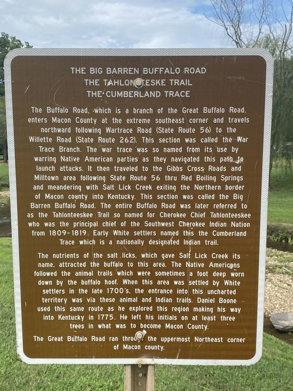 The Big Barren Buffalo Road Marker image. Click for full size.