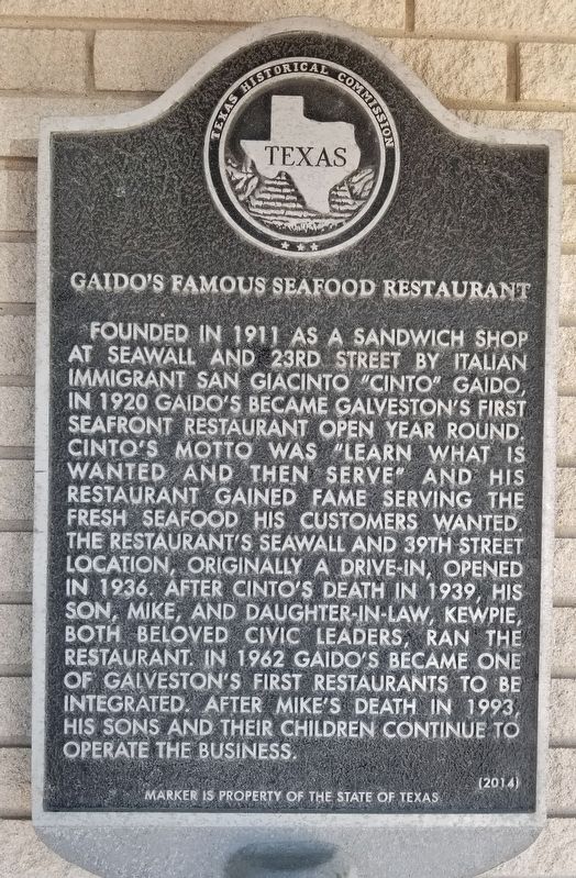 Gaido's Famous Seafood Restaurant Marker image. Click for full size.