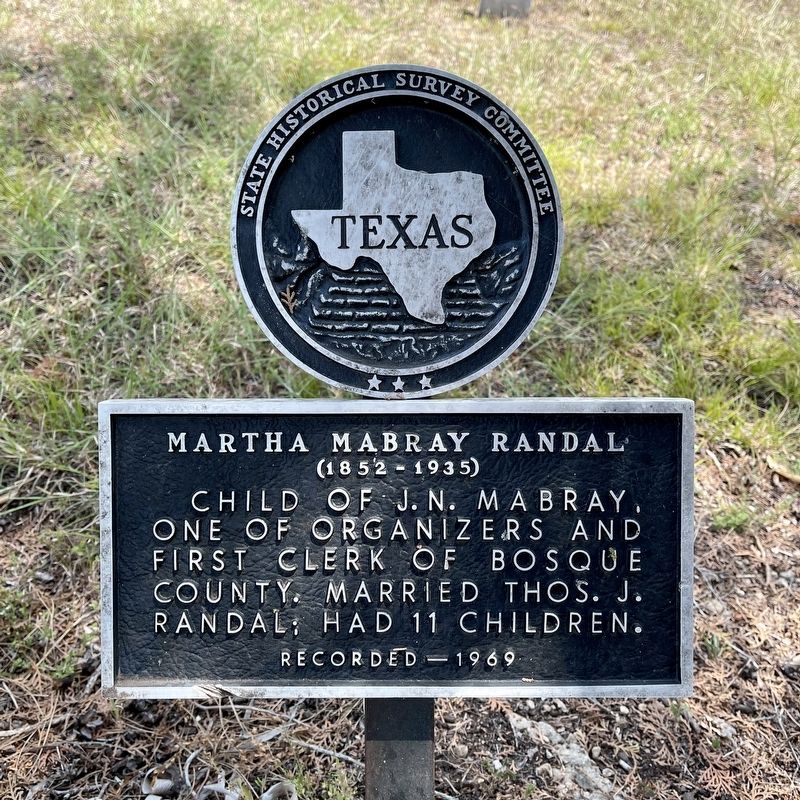Martha Mabray Randal Texas Historical Marker. Click for full size. Martha Mabray Randal Texas Historical Marker image. Click for full size.