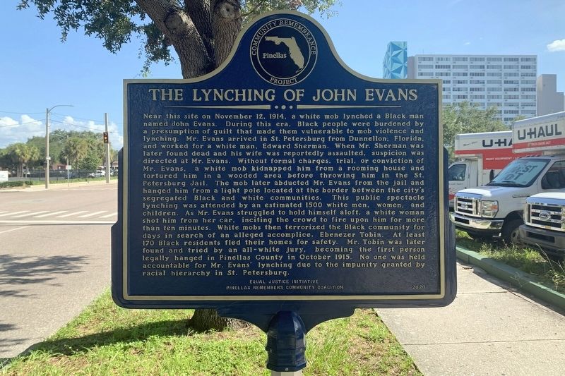 The Lynching of John Evans side of Marker image. Click for full size.