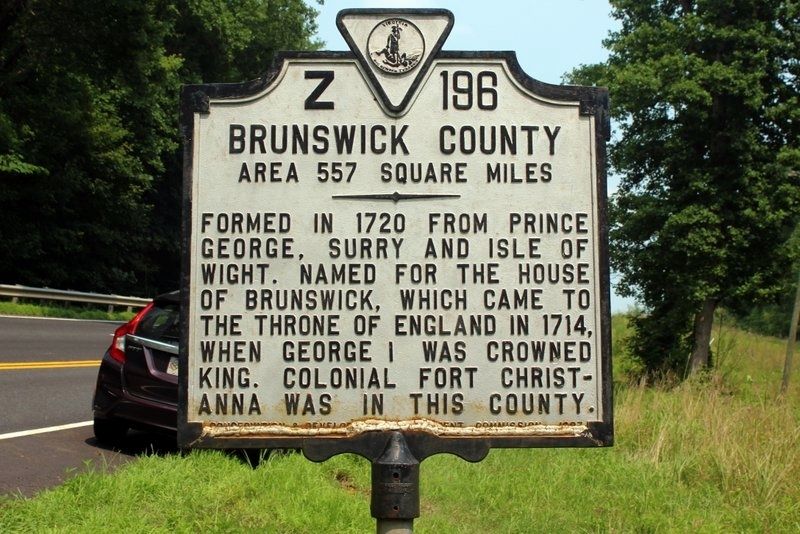 Brunswick County side of marker image. Click for full size.