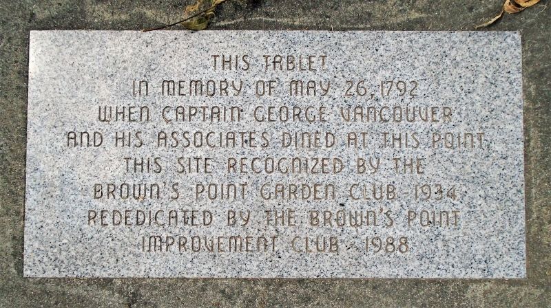 Captain George Vancouver at Browns Point Marker image. Click for full size.