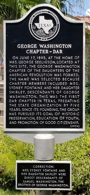 George Washington Chapter - DAR Marker image. Click for full size.