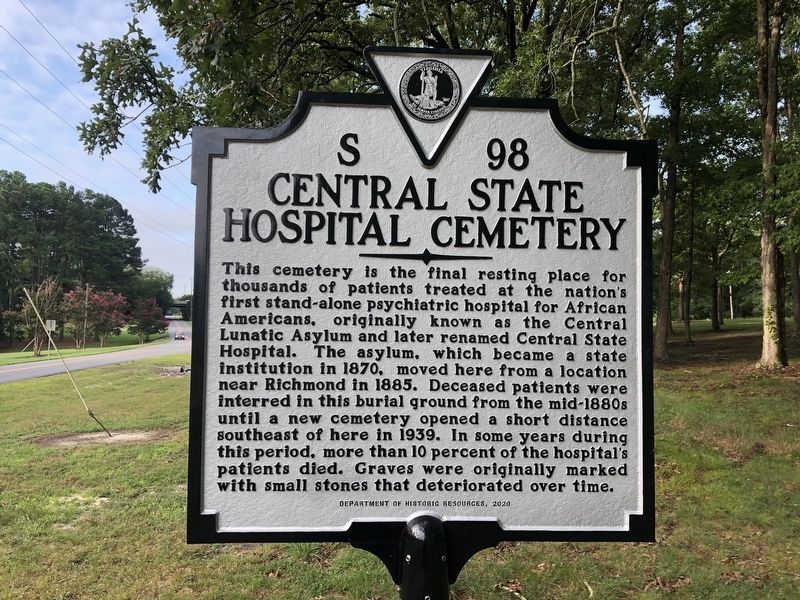 Central State Hospital Cemetery Marker image. Click for full size.