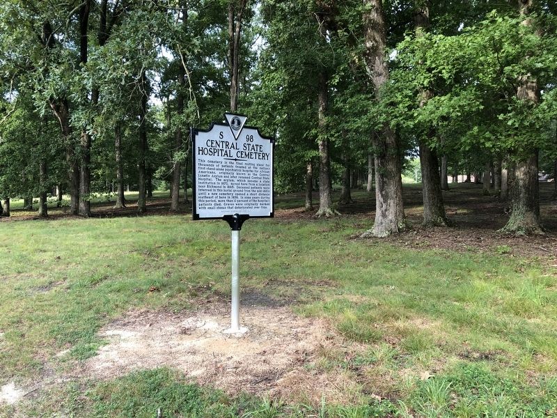 Central State Hospital Cemetery Marker. Click for full size. Central State Hospital Cemetery Marker image. Click for full size.