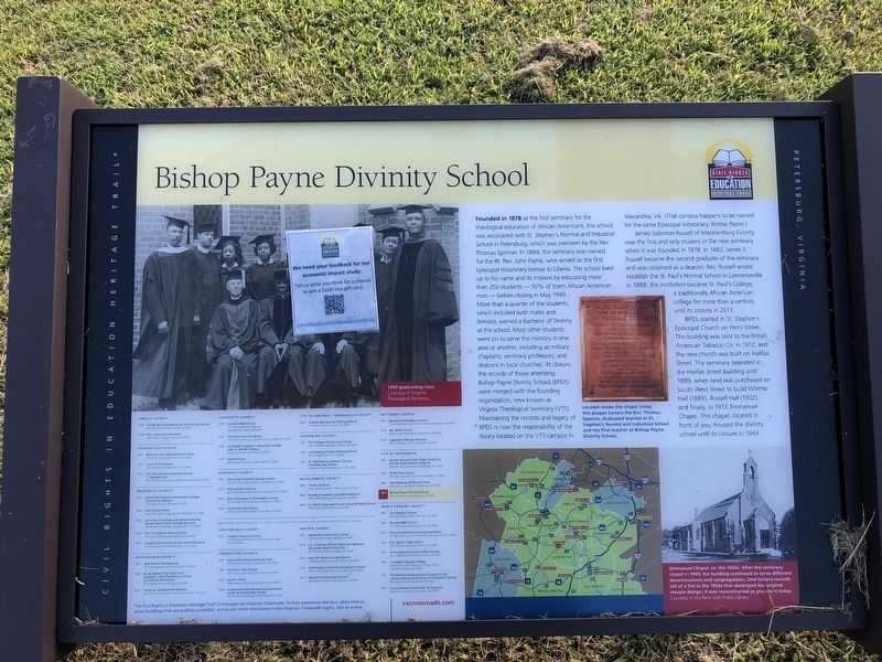 Bishop Payne Divinity School Marker. Click for full size. Bishop Payne Divinity School Marker image. Click for full size.