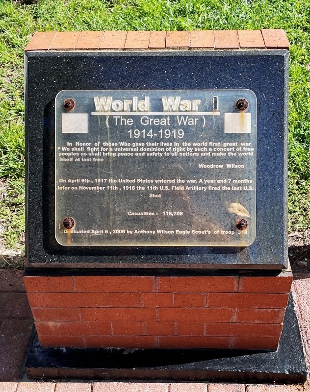 World War I Marker image. Click for full size.