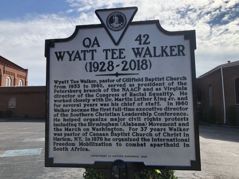 Wyatt Tee Walker Marker. Click for full size. Wyatt Tee Walker Marker image. Click for full size.