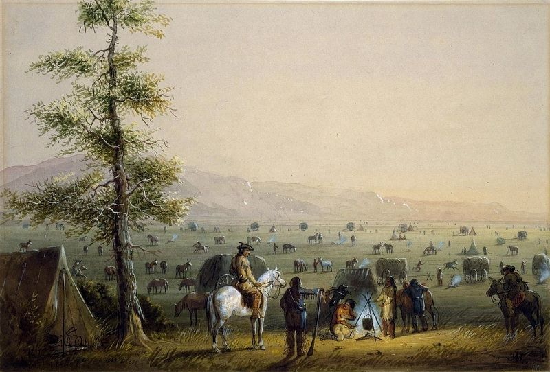 "Our Camp" by Alfred Jacob Miller image. Click for full size.