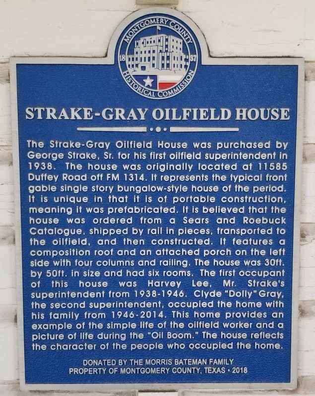 Strake-Gray Oilfield House Marker image. Click for full size.