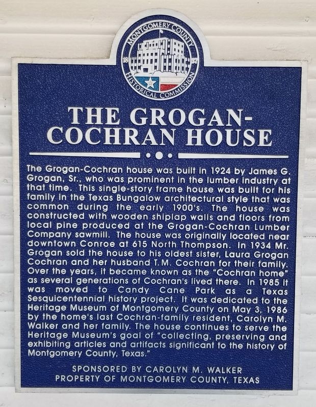 The Grogan-Cochran House Marker image. Click for full size.