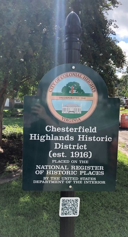 Chesterfield Highlands Historic District Marker image. Click for full size.