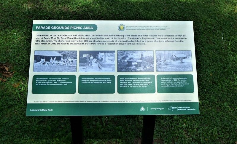 Parade Grounds picnic area Marker image. Click for full size.