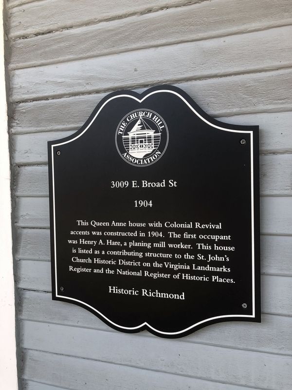 3009 E. Broad Street Marker. Click for full size. 3009 E. Broad Street Marker image. Click for full size.