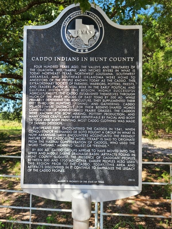 Caddo Indians in Hunt County Marker image. Click for full size.