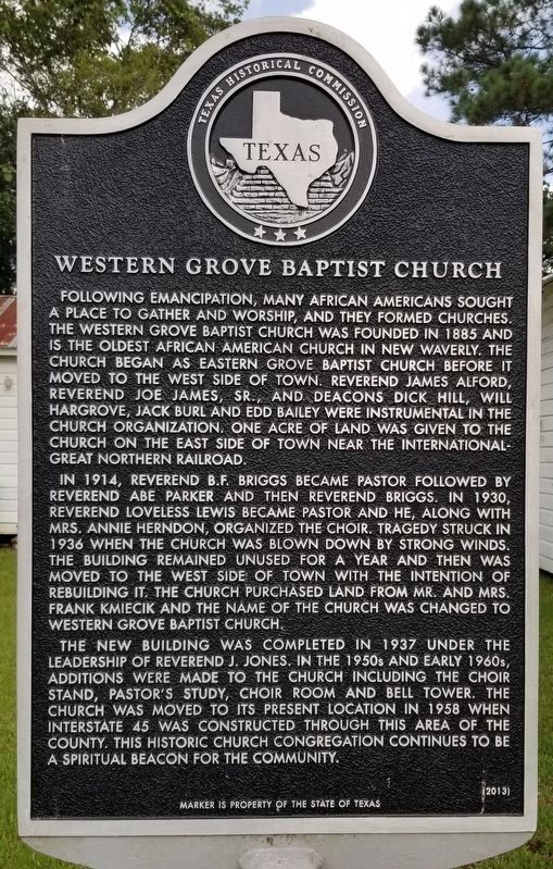 Western Grove Baptist Church Marker image. Click for full size.