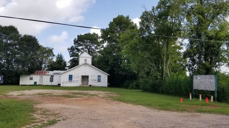 The view of the Western Grove Baptist Church and Marker from the road image. Click for full size.
