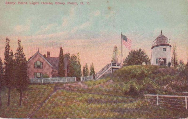 Stony Point Lighthouse postcard, circa 1907? image. Click for full size.