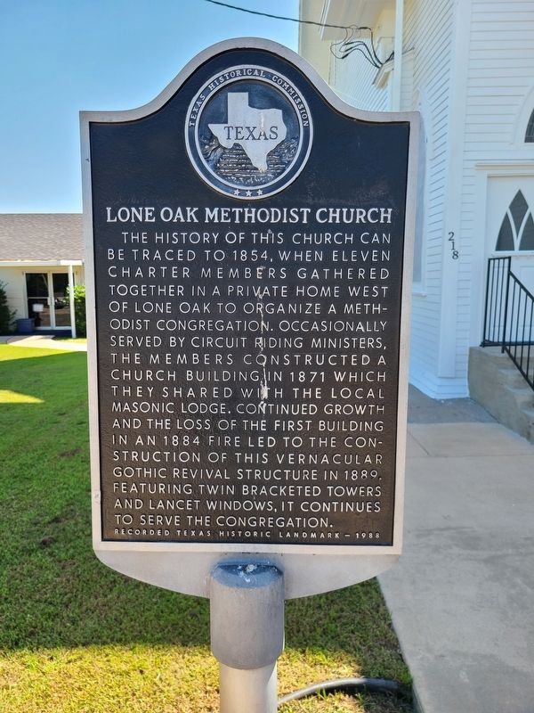 Lone Oak Methodist Church Marker image. Click for full size.