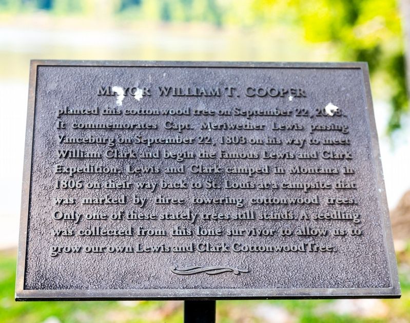 Lewis and Clark Cottonwood Tree Marker image. Click for full size.