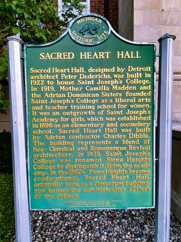 Sacred Heart Hall Marker image. Click for full size.